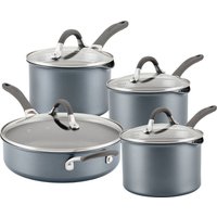 ScratchDefense Extreme Non-Stick Sauté Pan & Straining Saucepans & Lids - 4 Pieces