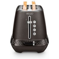 DELONGHI Diadema CTV3003.BK 4-Slice Long Toaster - Brushed Steel Black