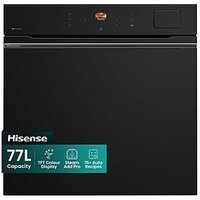 Hisense Hi8 Blackline Bas6Ph8Bukwf 77L Built In Electric Single Pyrolytic Oven - Jet Black