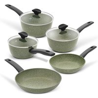 Prestige:Eco Non-Stick Saucepan with Lids & Frying Pan Set - 5 Piece