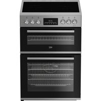 Beko EDC6731S 60cm Double Oven Electric Cooker in Silver Ceramic Hob
