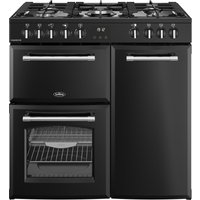 Belling 444411820 90cm Wide Farmhouse Dual Fuel Range Cooker in Black