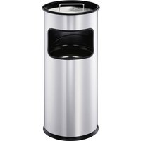Durable 333223 Waste Paper Basket with Ashtray Metal Silver 17L Di...