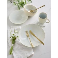 Waterside Embossed Reactive Glaze 16-Piece Dinner Set - Cream