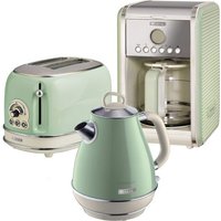 ARIETE Vintage ARPK8 Coffee Machine, Toaster & Kettle Bundle - Green