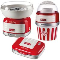 ARIETE Party Time ARPK43 Cotton Candy, Waffle & Popcorn Maker Set - Red