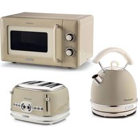 ARIETE Vintage ARPK67 Microwave, Traditional Kettle & 4-Slice Toaster Bundle - Cream