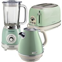 ARIETE Vintage ARPK23 2-Slice Toaster, Jug Kettle & Blender Bundle - Green