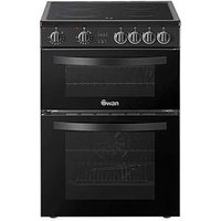 Swan Sx16720B 60Cm Electric Twin Oven Ceramic Hob Cooker - Black