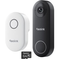 Machine Mart Xtra Reolink VDW5MM64-UK 2K+ WiFi Video Doorbell, Smart Detection with Chime + 64GB